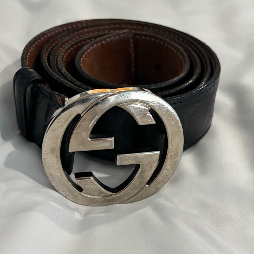 Gucci Black Leather Belt